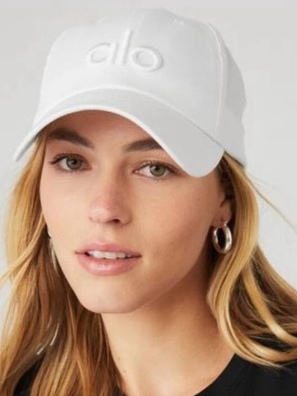 ALO Yoga Off Duty White Embossed Logo Baseball Cap